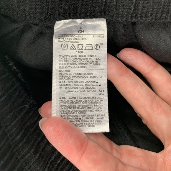 Old Navy Black Linen Blend Pull On Shorts S - Picture 3 of 4